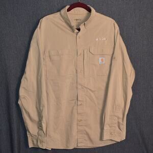 Carhartt Men's Large Relaxed Fit Force Button Down Long Sleeve Shirt (EMBROIDER)